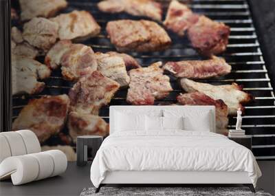 meat on grill Wall mural