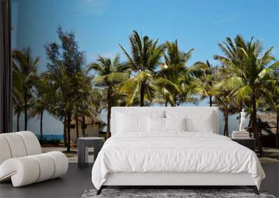 palm trees on the beach Wall mural