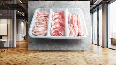 Pork belly and neck, raw meat Wall mural