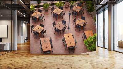 Restaurant terrace tables at hotel Wall mural