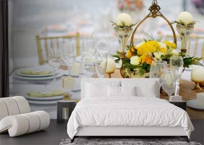 table set for an event party or wedding reception Wall mural