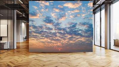 Cirrus clouds on the sunset sky Wall mural