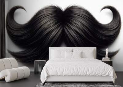 Black moustache isolated on a white background Wall mural