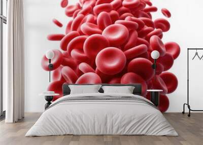 Erythrocytes blood cell wave Human blood globulins isolated on a white background Wall mural