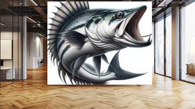 Tarpon fish mount isolated on a white background Wall mural