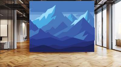 blue mountain landscape vector background Wall mural