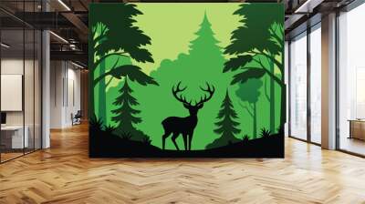 Forest silhouette, vector illustration design Wall mural