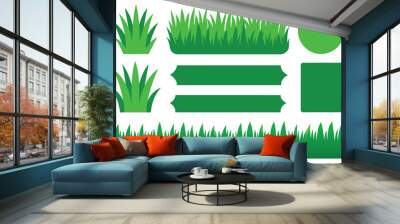 Green Grass template vector design Wall mural