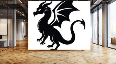 Hand drawing style of dragon vector Wall mural