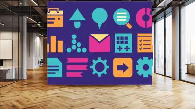 Set of Web Icons Vector on flat background Wall mural