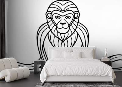 Single line pattern concept. Continuous line draw design graphic vector on white background Wall mural