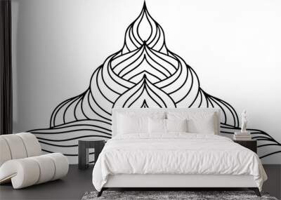 Single line pattern concept. Continuous line draw design graphic vector on white background Wall mural