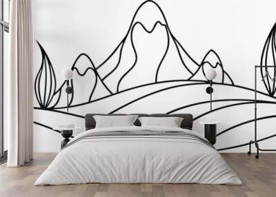 Single line pattern concept. Continuous line draw design graphic vector on white background Wall mural