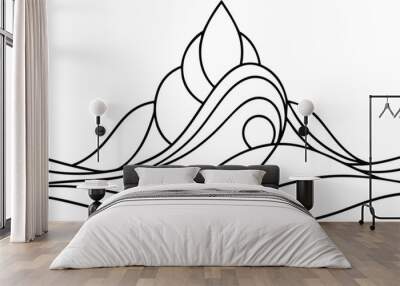 Single line pattern concept. Continuous line draw design graphic vector on white background Wall mural