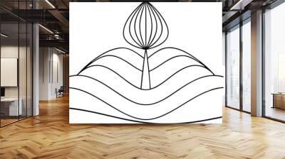 Single line pattern concept. Continuous line draw design graphic vector on white background Wall mural