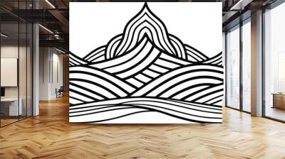 Single line pattern concept. Continuous line draw design graphic vector on white background Wall mural