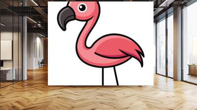 Solid color Cute Flamingos animal Vector design Wall mural