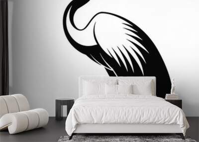 Solid color Egret vector design Wall mural