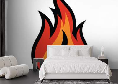 Solid Realistic fire flames vector design Wall mural