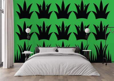 The silhouette of the grass set. Vector illustration design Wall mural