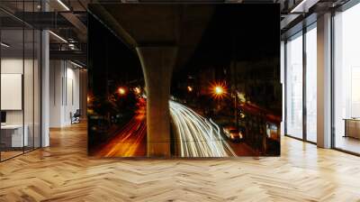 night traffic in the city Wall mural