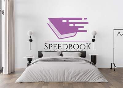 book speed icon template, creative vector logo design ,library, illustration element. Wall mural