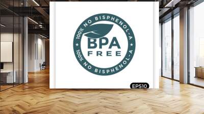 BPA-free icon (BISPHENOL-A), can be used for labels or symbols on plastic bottles Wall mural