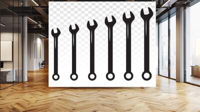 set of spanner / basin wrench combination flat icon for apps or websites Wall mural