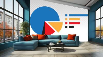 Statistical pie chart / piechart vector flat icon on a transparent background Wall mural