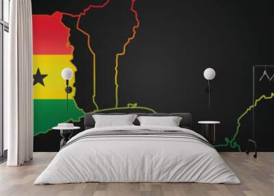 background of ghana independence day, to commemorate the big day of ghana Wall mural