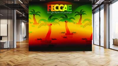 reggae music-themed background, suitable for music covers, posters, t-shirts, reggae events and others Wall mural