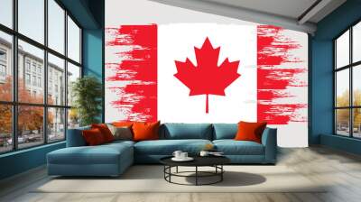 Canadian flag template brush vector illustration Wall mural