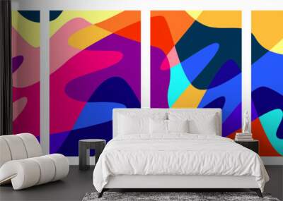 Cover collection of colorful abstract shapes Wall mural