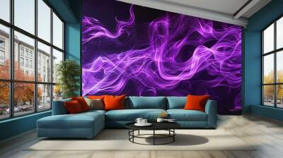 Purple smoke black background Wall mural