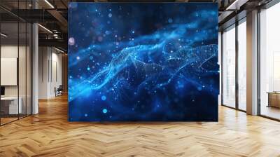 abstract blue technology communication concept Wall mural