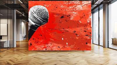 Abstract design poster for a karaoke microphone event  Wall mural