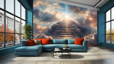 Bible book surreal light beam sacral illustration Wall mural