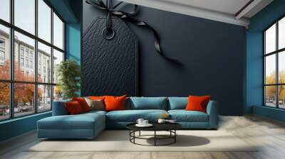 Black Friday tag in elegant black color, highlighting irresistible offers  Wall mural