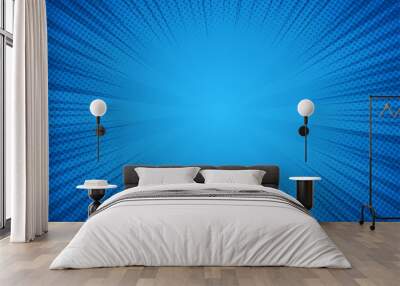 blue comic background Wall mural