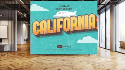 California Text Effect Vintage Style. Editable Text Effect. Wall mural