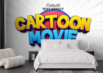 Cartoon Movie Text Effect Style. Editable Text Effect. Wall mural