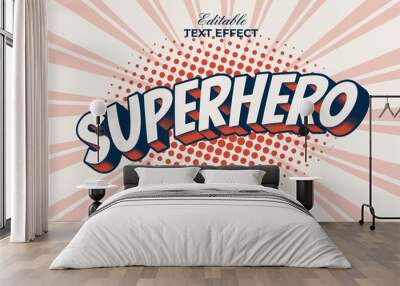 Comic Text Effect Superhero Style. Editable Text Effect. Wall mural