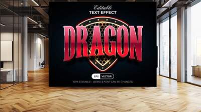 Dragon Text Effect Sport Team Curved Style. Editable Text Effect. Wall mural