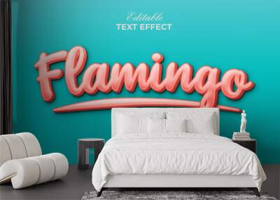 Flamingo text effect orange style. Editable text effect. Wall mural