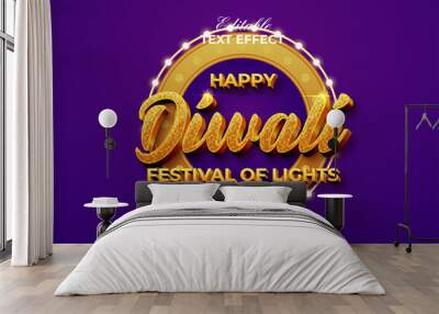 Happy Diwali Editable Text Effect Wall mural