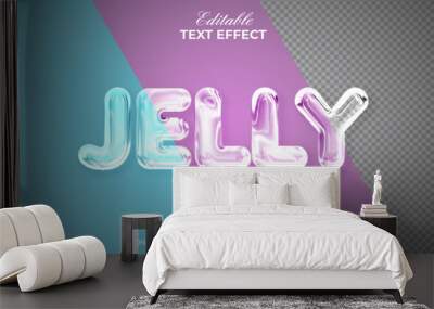 Jelly text effect trasnparent style theme. Editable text effect. Wall mural