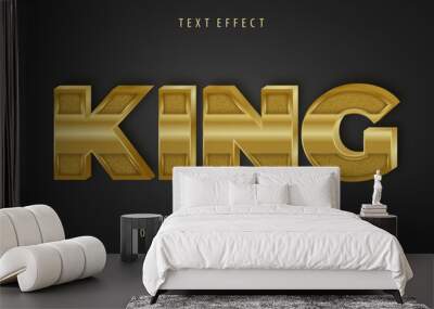 King text effect gold style. Editable text effect. Wall mural