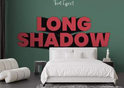 Long shadow text effect style. Editable text vintage theme. Wall mural