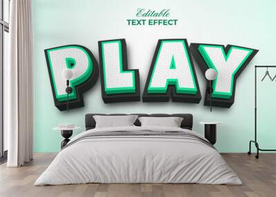 Play text effect kids style. Editable text effect green theme. Wall mural