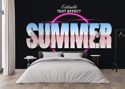 Summer Retro Text Effect Style. Editable Text Effect Vector. Wall mural